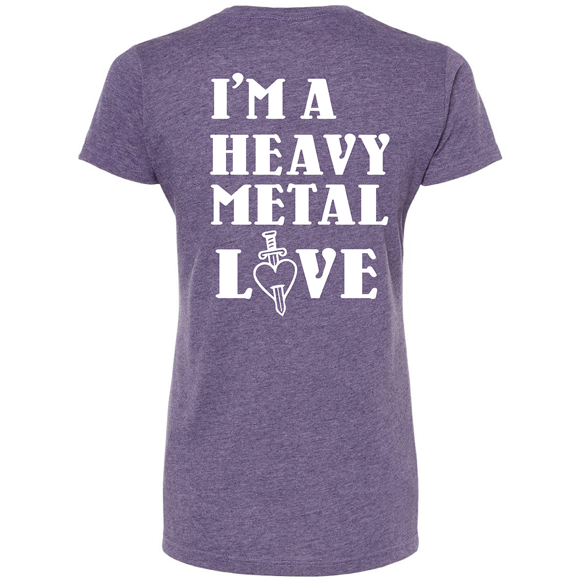 Heavy Metal Love Purple Ladies Crew Neck Tee