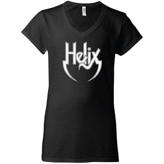 Heavy Metal Love Black Ladies V Neck Tee
